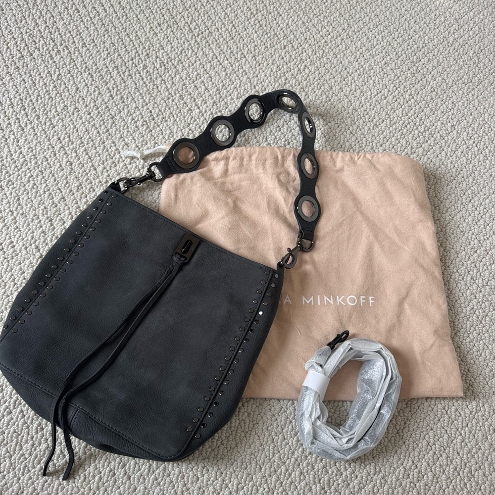 Rebecca Minkoff dark grey Studded Shoulder Bag